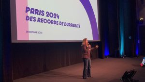 Intervention lors du lancement d’IMPULSION, cycle de conférences sur la transition énergétique de Bordeaux Métropole Énergies, avec une présentation sur la durabilité de Paris 2024.